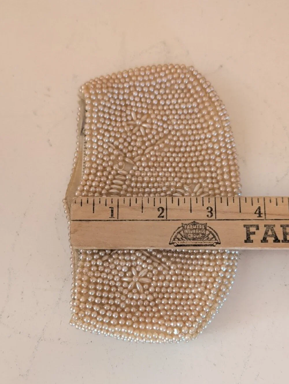 VTG. Faux Pearl Beaded Clutch Bag - Elegant Cream Evening Purse. Made In Japan